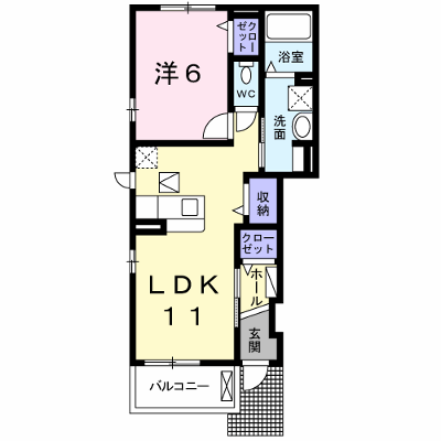 カーサ　メリディオ 101【管理NO：1-018369401-01010】 ★家具家電は申し込み後に搬入します★の物件画像