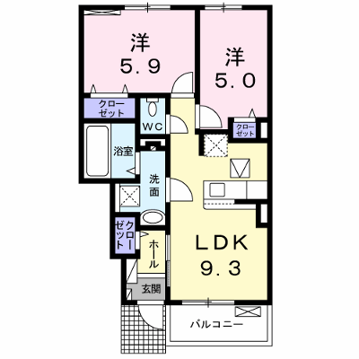 ジェルメ・メゾン　Ⅲ　Ｂ 102【管理NO：1-025516402-01020】 ★家具家電は申し込み後に搬入します★ ★2026年10月下旬入居可能★の物件画像