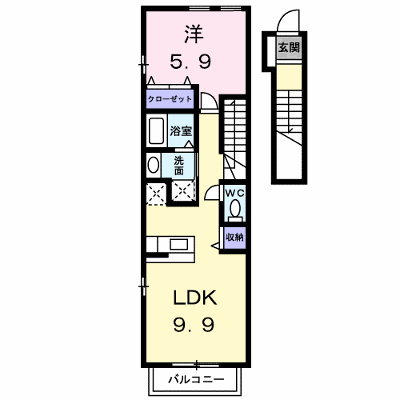 コルネット　Ⅱ 202【管理NO：1-013029502-02020】 ★家具家電は申し込み後に搬入します★ ★2026年11月中旬入居可能★の物件画像