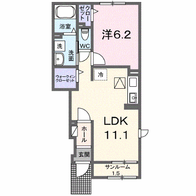 Ｋ’ｓジェルソＢ 103【管理NO：1-028716902-01030】 ★家具家電は申し込み後に搬入します★ ★2027年03月中旬入居可能★の物件画像