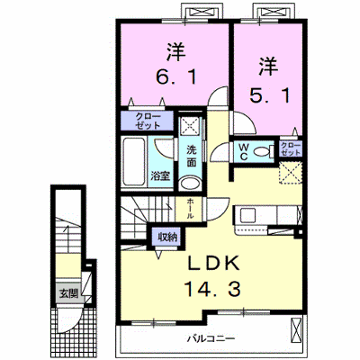 エテルノ　アンⅡ 203【管理NO：1-024703202-02030】 ★家具家電は申し込み後に搬入します★ ★2026年10月下旬入居可能★の物件画像