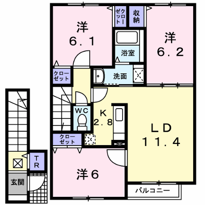 ラッフィナートⅡ 203【管理NO：1-014340102-02030】 ★家具家電は申し込み後に搬入します★ ★2026年11月下旬入居可能★の物件画像