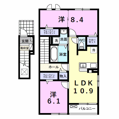 フィオーレカスミⅡ 201【管理NO：1-027840202-02010】 ★家具家電は申し込み後に搬入します★の物件画像