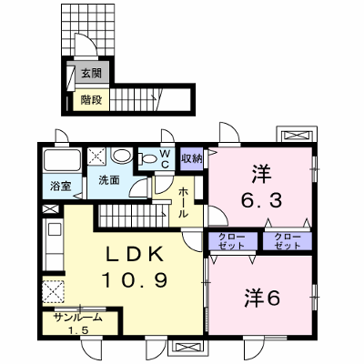 ソレイユ　プロムナード 201【管理NO：1-017371101-02010】 ★家具家電は申し込み後に搬入します★ ★2026年11月中旬入居可能★の物件画像
