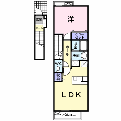 シャンテ　Ａ 204【管理NO：1-015401001-02040】 ★家具家電は申し込み後に搬入します★の物件画像