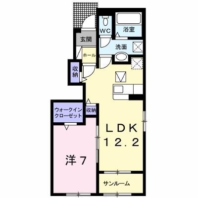 アベニール　ジャルダン 101【管理NO：1-026632801-01010】 ★家具家電は申し込み後に搬入します★ ★2026年11月下旬入居可能★の物件画像