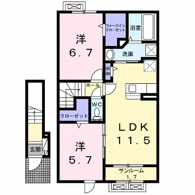 ローザ　ローザ 203【管理NO：1-025925302-02030】 ★家具家電は申し込み後に搬入します★ ★2026年11月中旬入居可能★の物件画像