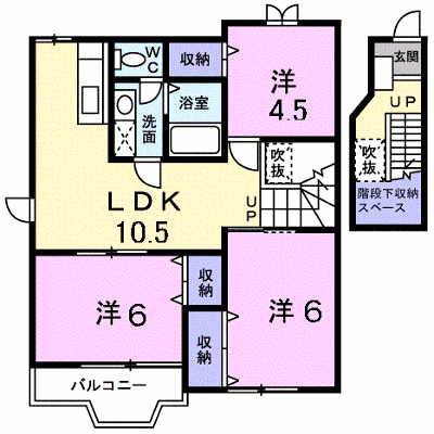 カルテットＤ 203【管理NO：1-010406904-02030】 ★家具家電は申し込み後に搬入します★ ★2026年11月中旬入居可能★の物件画像