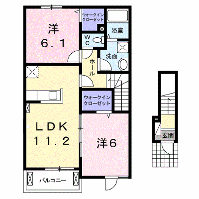 プロムナーゼⅡ 201【管理NO：1-018002802-02010】 ★家具家電は申し込み後に搬入します★ ★2026年11月下旬入居可能★の物件画像