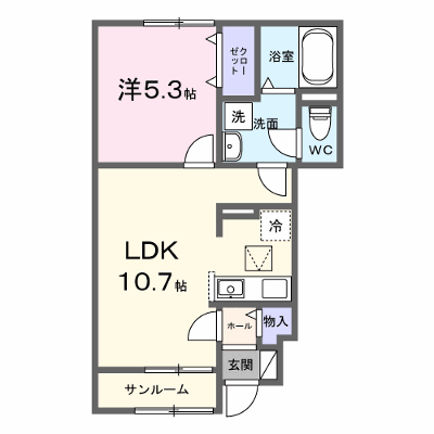 エスペール２１　飯塚Ⅱ 103【管理NO：1-028717302-01030】 ★家具家電は申し込み後に搬入します★ ★2027年02月下旬入居可能★の物件画像