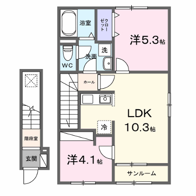 エスペール２１　飯塚Ⅰ 204【管理NO：1-028717301-02040】 ★家具家電は申し込み後に搬入します★ ★2027年02月下旬入居可能★の物件画像