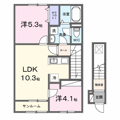 エスペール２１　飯塚Ⅰ 203【管理NO：1-028717301-02030】 ★家具家電は申し込み後に搬入します★ ★2027年02月下旬入居可能★の物件画像