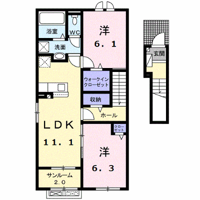 グラン　ブルーⅡ　Ｂ 202【管理NO：1-026952102-02020】 ★家具家電は申し込み後に搬入します★ ★2026年12月中旬入居可能★の物件画像