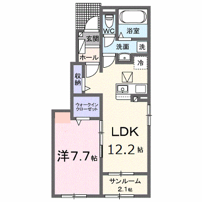 パレス　ハンド　Ⅲ 101【管理NO：1-027203301-01010】 ★家具家電は申し込み後に搬入します★の物件画像