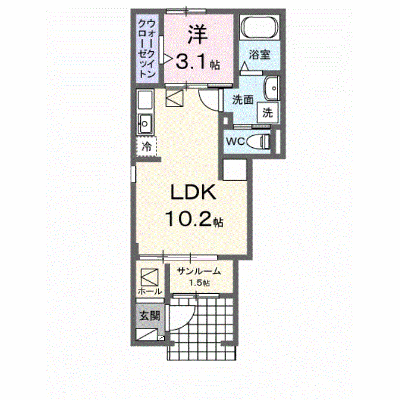 アマルコルド 101【管理NO：1-028766201-01010】 ★家具家電は申し込み後に搬入します★ ★2027年02月上旬入居可能★の物件画像