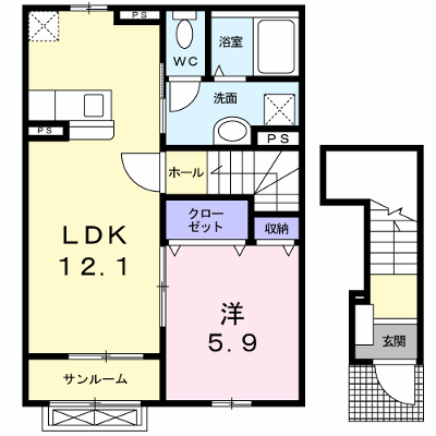 ハイ・アイランド　Ⅱ 202【管理NO：1-017130902-02020】 ★家具家電は申し込み後に搬入します★ ★2026年12月上旬入居可能★の物件画像