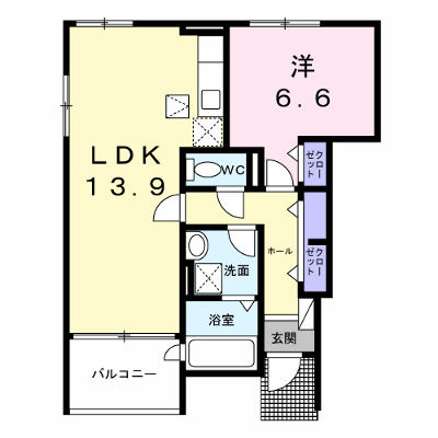 サクラーレ 101【管理NO：1-027810201-01010】 ★家具家電は申し込み後に搬入します★ ★2026年10月下旬入居可能★の物件画像