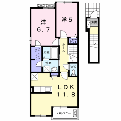 カーサ　ソレイユⅡ 203【管理NO：1-023225601-02030】 ★家具家電は申し込み後に搬入します★ ★2026年12月中旬入居可能★の物件画像