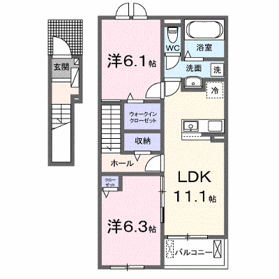 バーディ　メゾン 202【管理NO：1-027803801-02020】 ★家具家電は申し込み後に搬入します★ ★2026年11月中旬入居可能★の物件画像