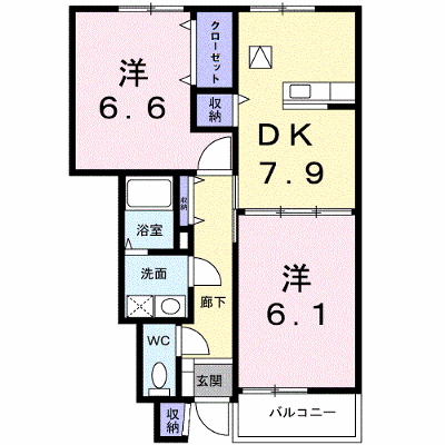 ポラリス　Ｂ 102【管理NO：1-012149901-01020】 ★家具家電は申し込み後に搬入します★ ★2027年01月上旬入居可能★の物件画像