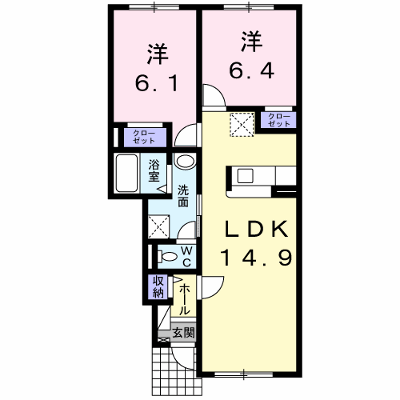 アンジュ 102【管理NO：1-018387101-01020】 ★家具家電は申し込み後に搬入します★ ★2026年12月中旬入居可能★の物件画像