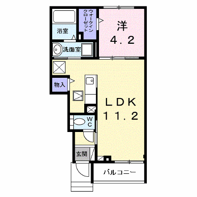 アルディエンテ 102【管理NO：1-027985201-01020】 ★家具家電は申し込み後に搬入します★の物件画像