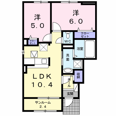 ミドルヴァ　Ⅰ 101【管理NO：1-022876201-01010】 ★家具家電は申し込み後に搬入します★ ★2026年10月下旬入居可能★の物件画像