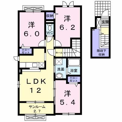 クレイドルⅡ 203【管理NO：1-014506902-02030】 ★家具家電は申し込み後に搬入します★ ★2026年11月上旬入居可能★の物件画像