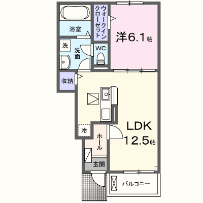 エルミタージュ泉ヶ丘１号館 103【管理NO：1-027575301-01030】 ★家具家電は申し込み後に搬入します★ ★2026年12月中旬入居可能★の物件画像
