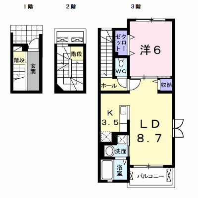 ウォーターラッド夏見台 301【管理NO：1-021633601-03010】 ★家具家電は申し込み後に搬入します★ ★2026年12月上旬入居可能★の物件画像