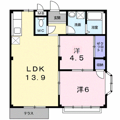 エルディム立田Ｂ 101【管理NO：1-003709902-01010】 ★家具家電は申し込み後に搬入します★ ★2026年11月下旬入居可能★の物件画像