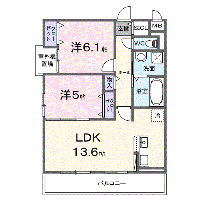 エアリーヒル 204【管理NO：1-028666101-02040】 ★家具家電は申し込み後に搬入します★ ★2027年02月下旬入居可能★の物件画像