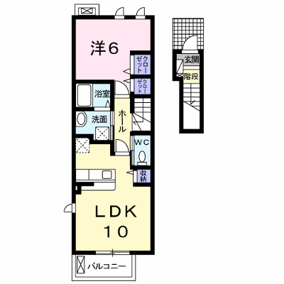 キャッスル安養寺Ｂ 206【管理NO：1-020049202-02050】 ★家具家電は申し込み後に搬入します★ ★2026年11月上旬入居可能★の物件画像