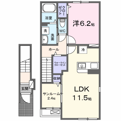 レジデンスｎｏａ 204【管理NO：1-027256701-02040】 ★家具家電は申し込み後に搬入します★ ★2026年12月下旬入居可能★の物件画像