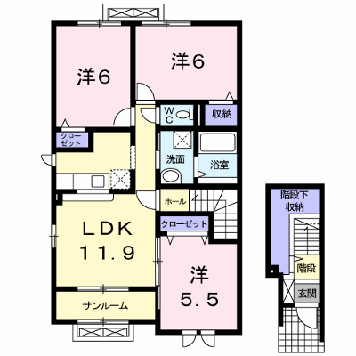 カーサ雅 201【管理NO：1-014886501-02010】 ★家具家電は申し込み後に搬入します★ ★2026年11月中旬入居可能★の物件画像