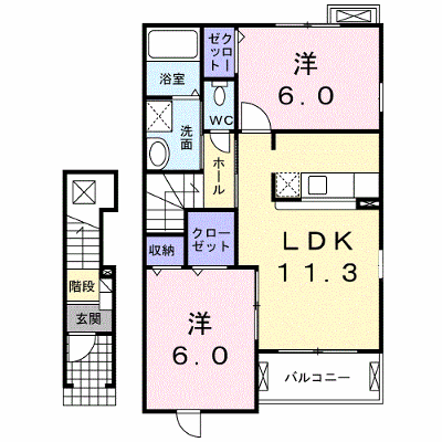 クローバー赤土　Ⅰ 202【管理NO：1-014433701-02020】 ★家具家電は申し込み後に搬入します★ ★2026年11月下旬入居可能★の物件画像