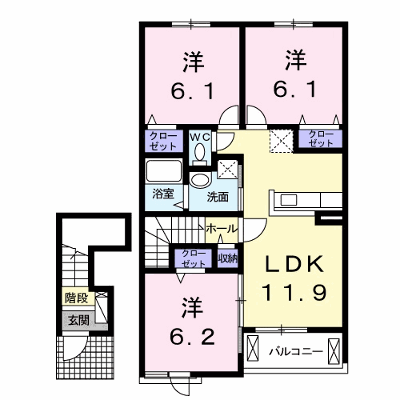 クラール　安宅Ｂ 202【管理NO：1-023370402-02020】 ★家具家電は申し込み後に搬入します★ ★2027年02月中旬入居可能★の物件画像