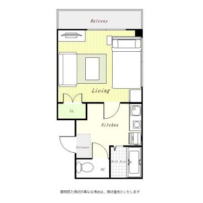 ユニオンマンスリー船橋５　302　1K・セミダブル・くつろぎstyle☆駅徒歩8分・BT別の間取り図