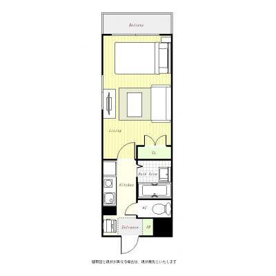 ユニオンマンスリー多摩センター１　301　1K・セミダブル・くつろぎstyle☆多摩エリアの大学の通学・通勤に最適！の間取り図