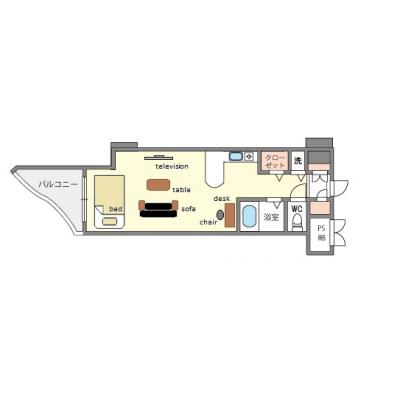 モントーレ天神　E　　 【🚘🅿　敷地内駐車場要空確認】　　🚭禁煙　　　　【法人契約】の間取り図
