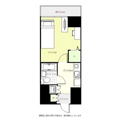 ユニオンマンスリー八王子４　707　1K・シングル☆安心のオートロック＆モニター付きインターフォン完備♪人気の浴室乾燥機・洗浄便座付き♪の間取り図