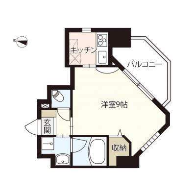 エールマンスリー広島駅（2-3)　【★無料WI-FI標準装備（無制限）★、陽当たり良好、築浅物件、広島駅徒歩圏内、乾燥機付き洗濯機、32型TV】の間取り図