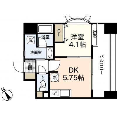 エールマンスリー西広島駅（８-1)　【★無料WI-FI標準装備（無制限）★、乾燥機付洗濯機、３２型TV、セミダブル、システムキッチン、バストイレ別】の間取り図
