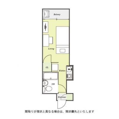 ユニオンマンスリー千葉駅２　206　1R・シングル☆都心や成田空港へアクセスしやすい駅が徒歩圏内の間取り図