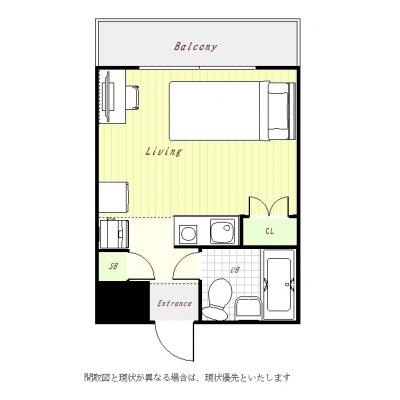 ユニオンマンスリー綱島２　403　1R・シングル☆モニター付きオートロック完備♪人気のデスク＆チェア付き♪の間取り図