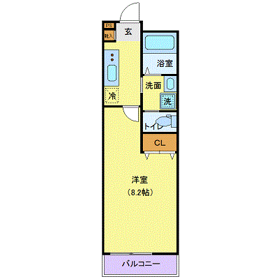 グッドステイ仙台愛宕橋アリュール△『築浅・24平米・独立洗面・ローテーブル・ソファ・駐車場有』【ハイクラス】の間取り図