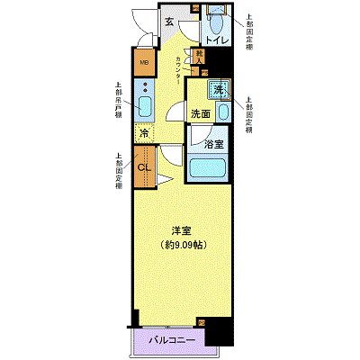 マンスリーリブマックス高井戸ディアレイシャス■『築浅・1K・27平米』【Wi-Fi無制限・ローテーブル・ソファ】≪プレミアムシリーズ≫の間取り図