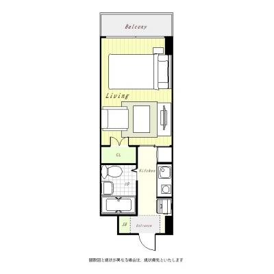 ユニオンマンスリー府中分倍河原２　206　1K・セミダブル・くつろぎstyle☆オートロック完備♪■JR南武線・京王線「分倍河原駅」徒歩4分の間取り図