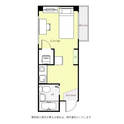 ユニオンマンスリー鷹の台１　403　1R・セミシングル☆【JR国分寺駅から2駅4分】鷹の台駅より徒歩10分/コンビニ至近■選べるWi-Fi格安レンタル中！の間取り図