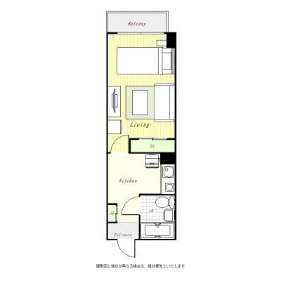 ●2026年4月18日から入居可●ユニオンマンスリー北柏駅前１　303　1K・シングル☆【駅近1分！】東京駅や上野駅にアクセスしやすい常磐線沿線の物件の間取り図